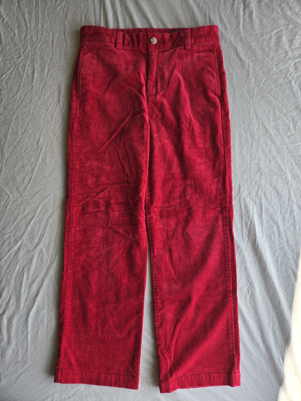 Vineyard Vines Girls Red Corduroy Wide-Leg Pants Y12